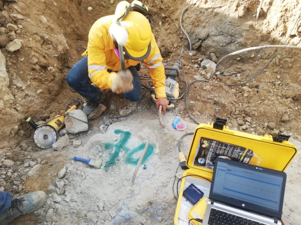 Performing field pile integrity testing